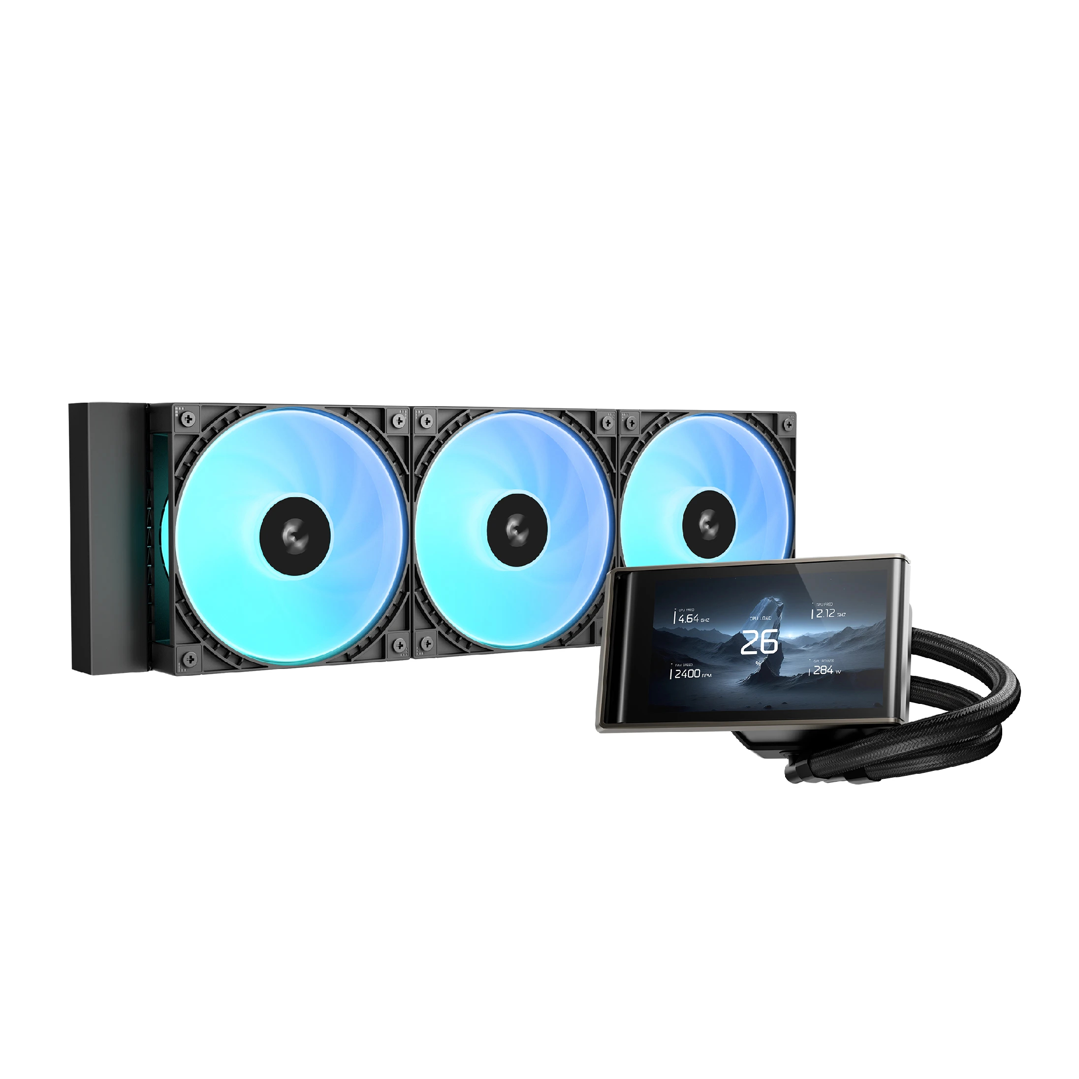 Водно охлаждане DeepCool LT360 VISION ARGB Water Cooling 4.5 inch IPS LCD screen