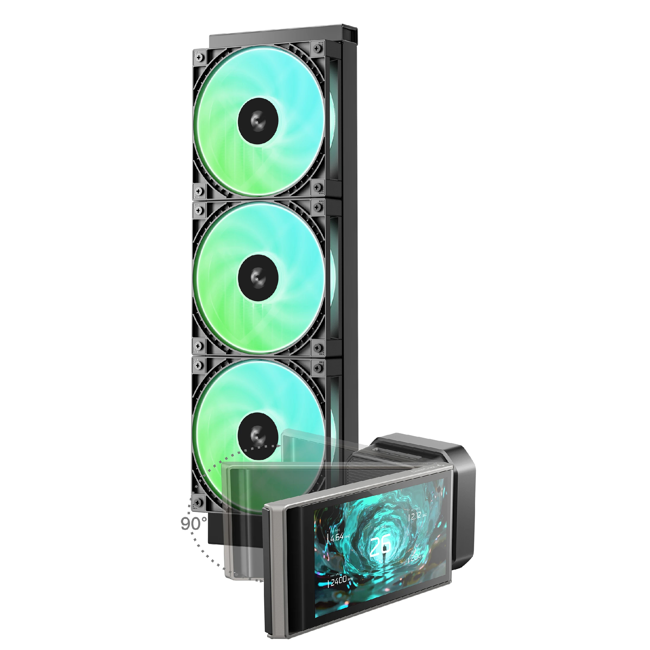 Водно охлаждане DeepCool LT360 VISION ARGB Water Cooling 4.5 inch IPS LCD screen