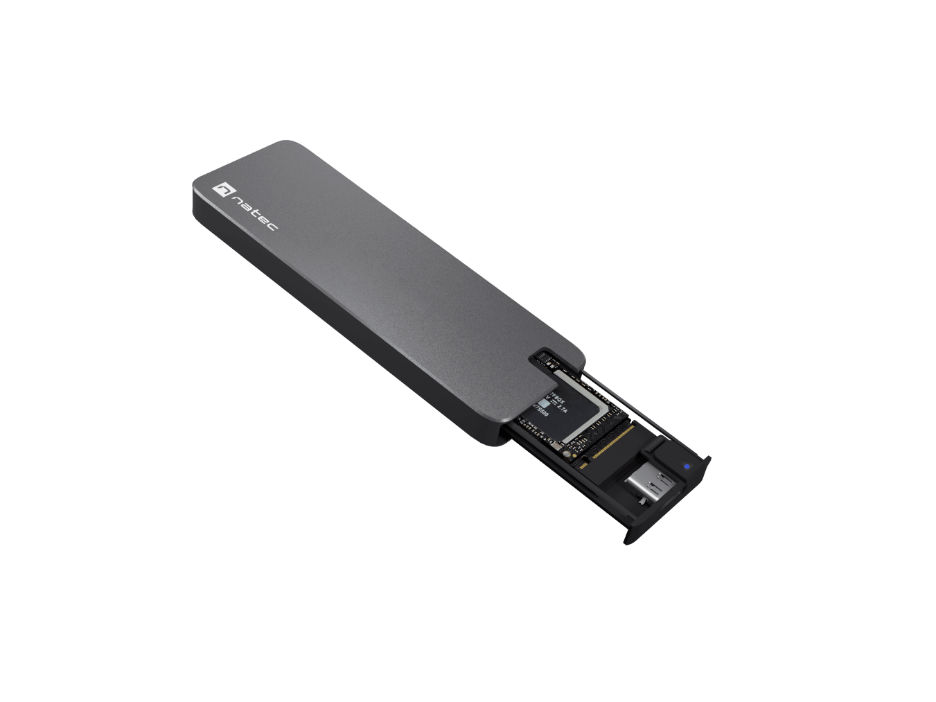 Чекмедже за твърд диск M.2 NVME, Natec Rhino, USB-C 3.1 Gen 2