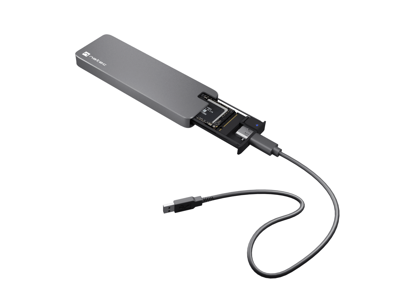 Чекмедже за твърд диск M.2 NVME, Natec Rhino, USB-C 3.1 Gen 2
