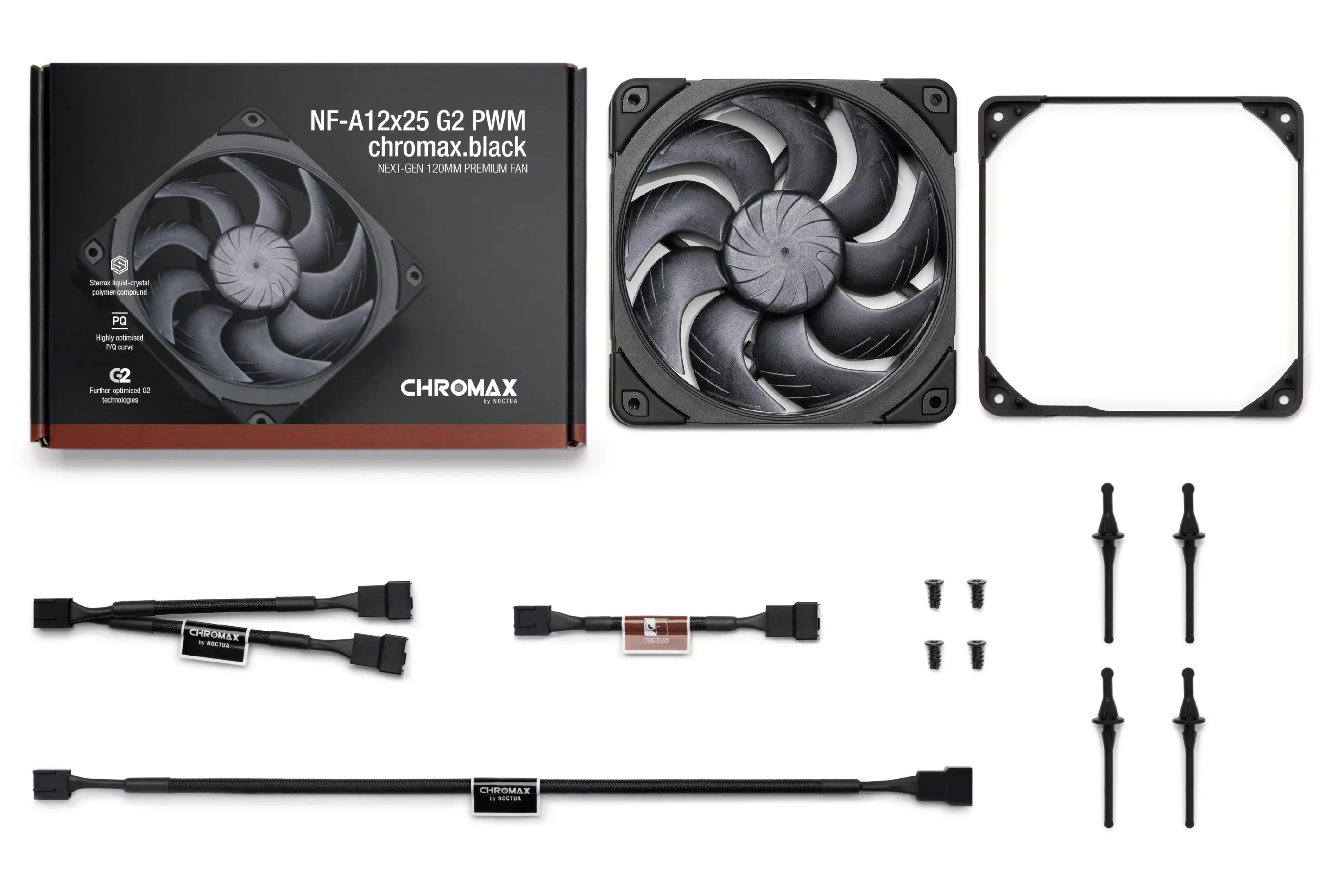 Вентилатор Noctua NF-A12x25 G2 PWM chromax.black, 120mm