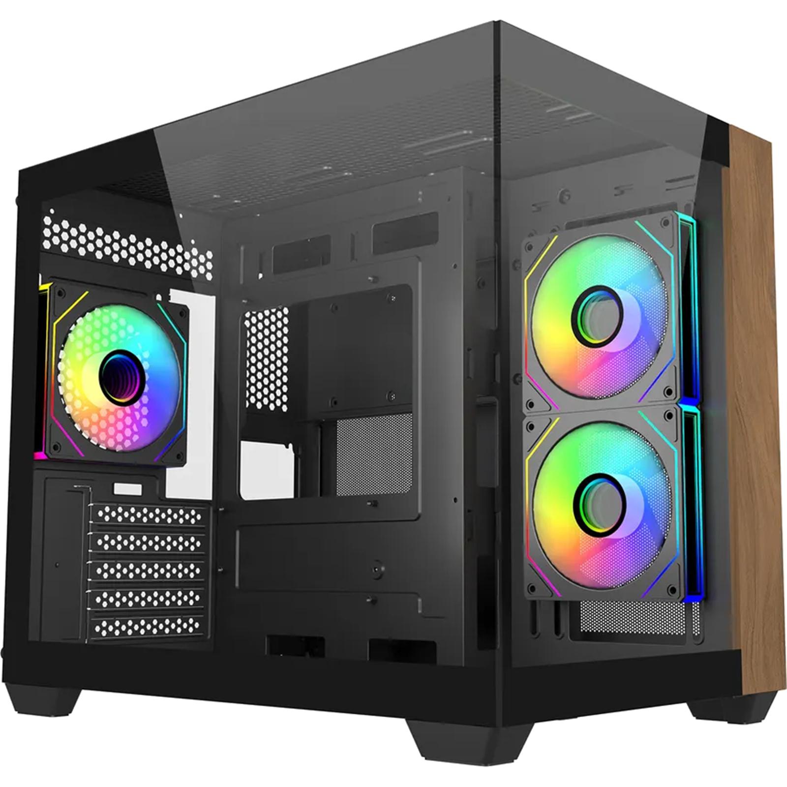 Кутия CoolerMaster Elite 481 Wood - Черна