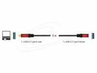 Удължителен кабел Delock USB-A мъжко - USB-А женско, 5 м, Екраниран, Черен