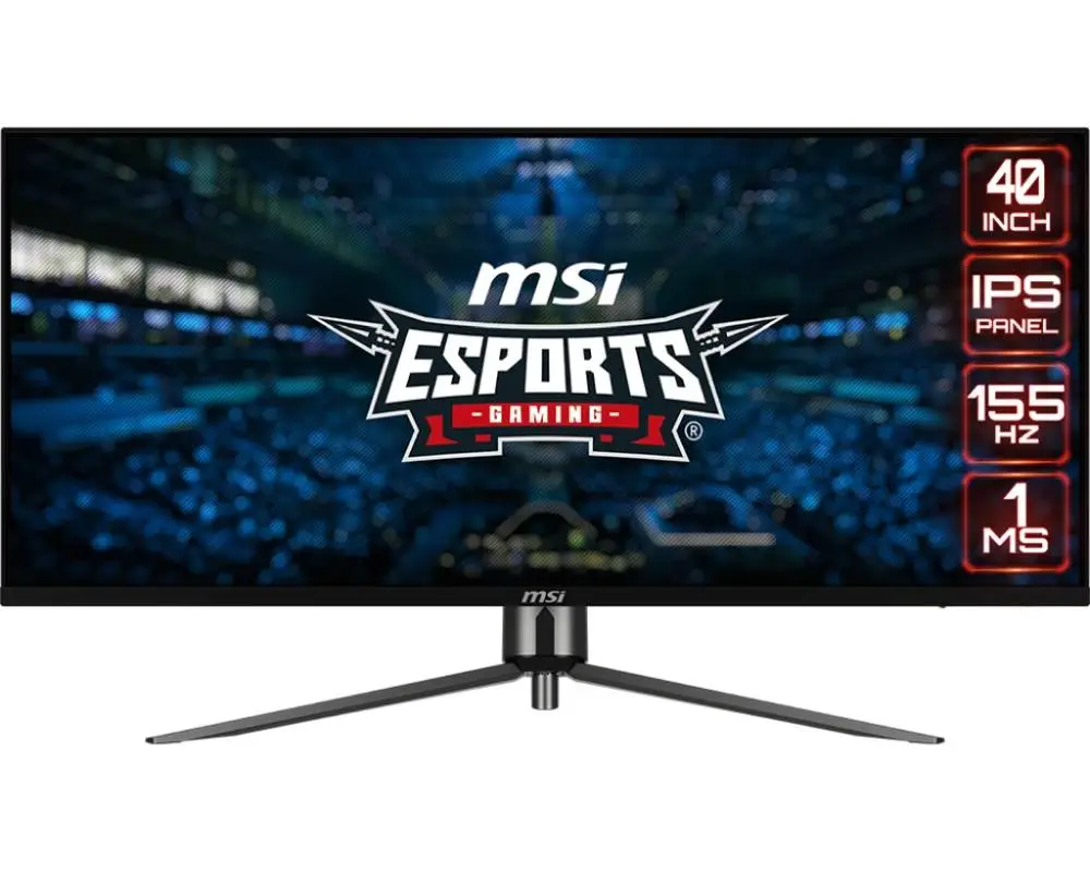 Monitor MSI MAG401QR Ultra Wide Gaming Monitor, 40", IPS, 3440x1440, 1ms, 155Hz, AMD FreeSync Premium, HDR 400, KVM, RGB Mystic Light, Type-C(65W PD), DP(1.4a), 2xHDMI(2.0b), USB Hub, Black - 9S6-3EA54H-015