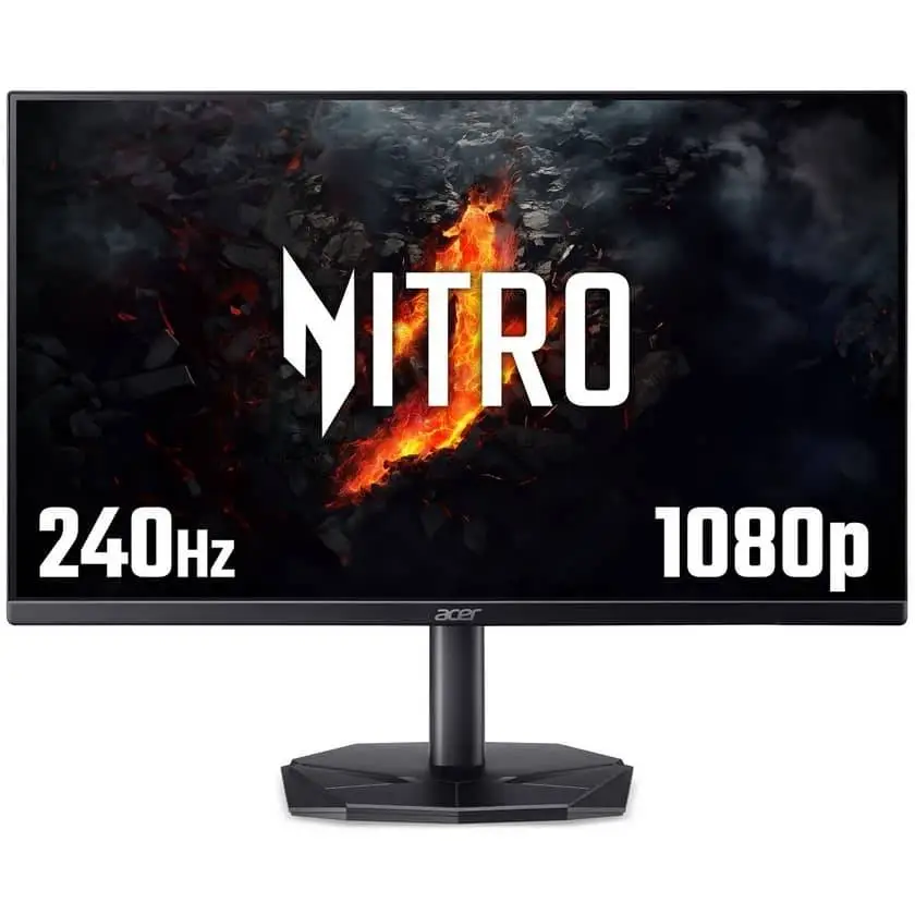 Монитор Acer Nitro KG240YW3bmiipx, 23.8", IPS, FHD 1920X1080, ZeroFrame, FreeSync Premium 240Hz, 1ms/0.5ms GTG, 99% sRGB, 2xHDMI, DP, Audio out, Black - UM.QX0EE.329