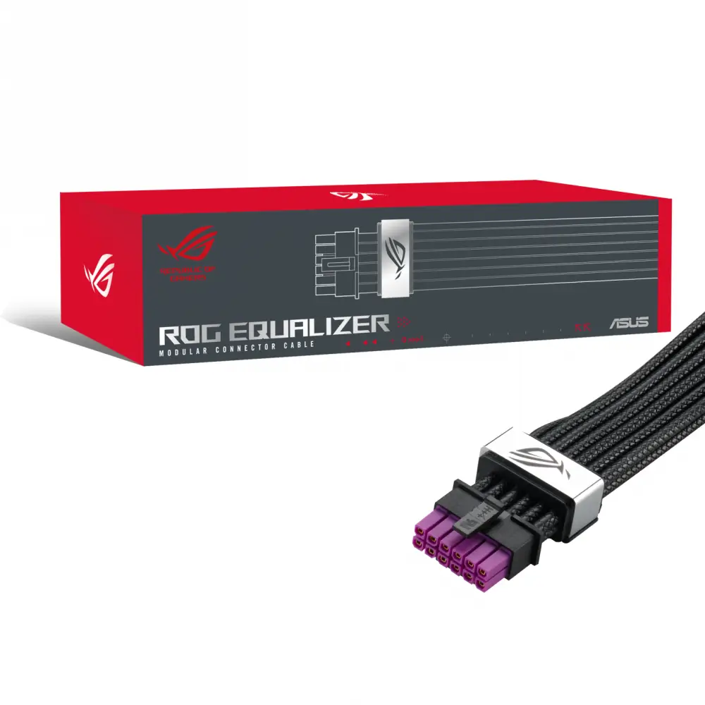 Кабел ASUS ROG Equalizer 12V-2x6 ATX 3.1 & PCIe 5.1 - Black