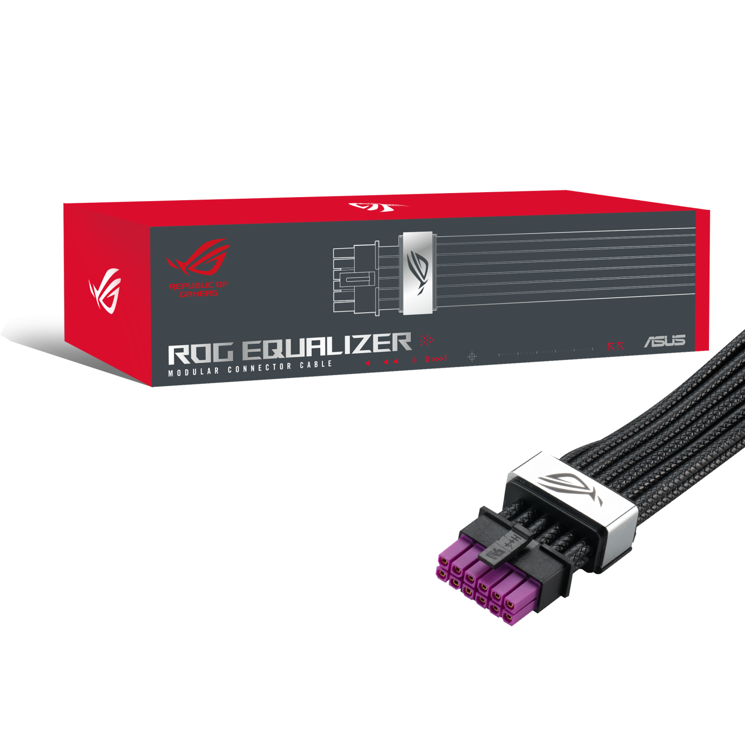 Кабел ASUS ROG Equalizer 12V-2x6 ATX 3.1 & PCIe 5.1 - Black