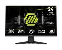 Монитор MSI MAG 244F Gaming Monitor, 23.8", 0.5ms, 200Hz Rapid IPS, 1920x1080, AMD FreeSync Premium, AI Vision, Console Mode, HDR Ready, DP(1.2a), HDMI(2.0b), Headphone out, Black - 9S6-3BC41H-012