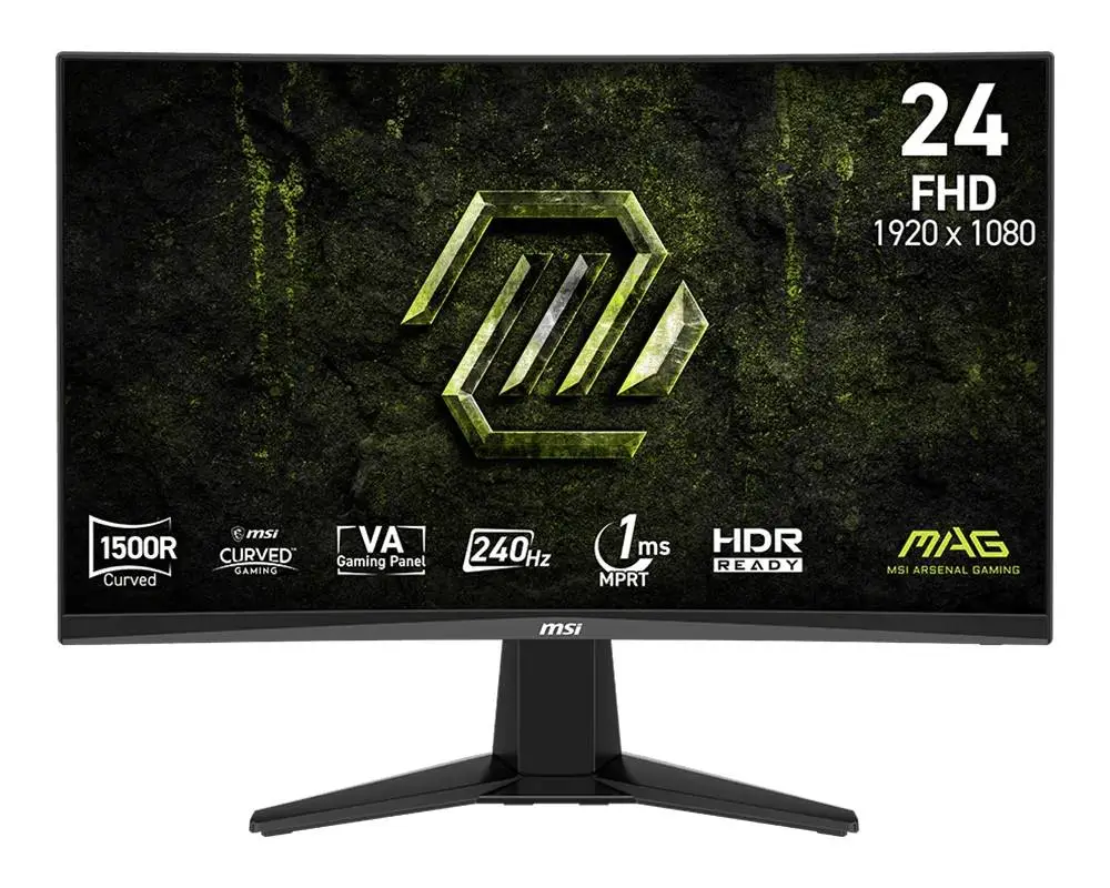Монитор MSI MAG 245C X24 Gaming Monitor, 23.6", 1ms, 240Hz Curve 1500R VA, 1920x1080, AMD FreeSyncPremium, HDR Ready, DP(1.2a), 2xHDMI(2.0b), Headphone out, Black - 9S6-3BD01M-002
