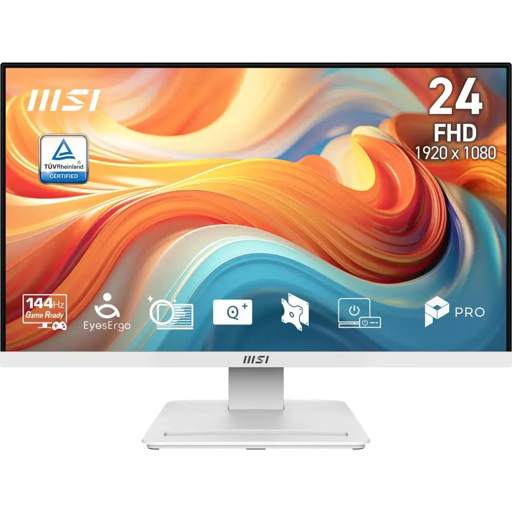 Монитор MSI PRO MP241W E14V Proffesional Bussiness Monitor, 23.8", 1ms, 144Hz VA, 1920x1080, AMD FreeSync, HDR Ready, sRGB 98%, White - 9S6-3PE1CH-027