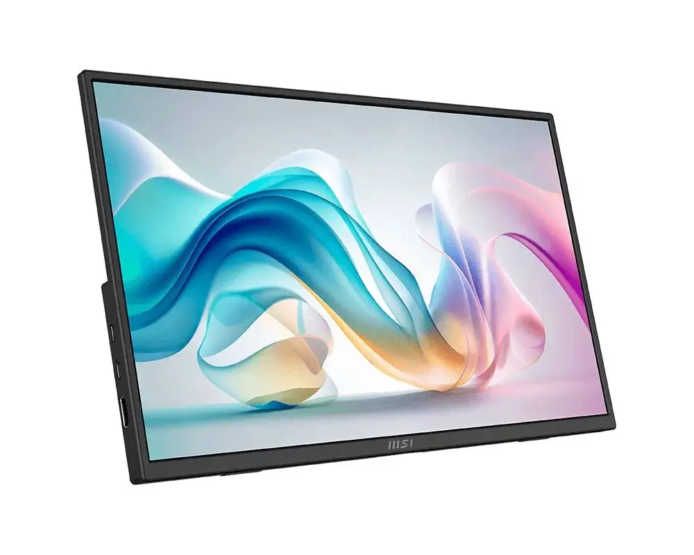 Монитор MSI PRO MP165 E6 Portable Monitor, 15.6", 4ms, 60Hz IPS, 1920x1080, EyesErgo, Anti-flicker, Less Blue Light, 250nits AG, 16.7M, 1000:1, 2xType-C(15W), HDMI(2.0b), 2x1W, Tilt, VESA 75, Black, 0.78kg