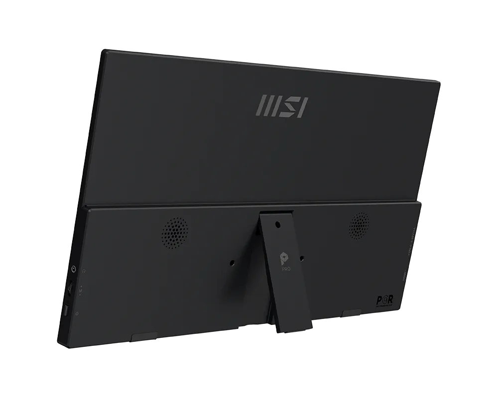 Монитор MSI PRO MP165 E6 Portable Monitor, 15.6", 4ms, 60Hz IPS, 1920x1080, EyesErgo, Anti-flicker, Less Blue Light, 250nits AG, 16.7M, 1000:1, 2xType-C(15W), HDMI(2.0b), 2x1W, Tilt, VESA 75, Black, 0.78kg
