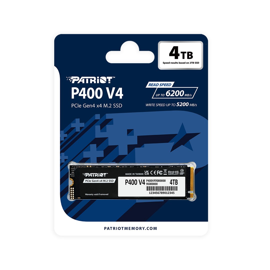 SSD Disk Patriot P400 V4 4TB PCIe 4.0 M.2 2280 NVMe - P400VP4TBM28H