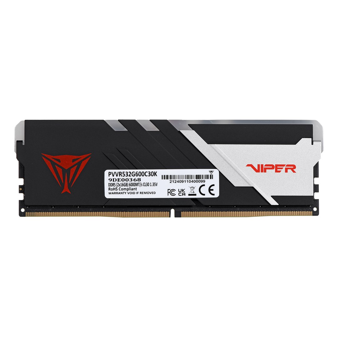 Памет Patriot Viper Venom RGB 32GB (2x16GB) DDR5 6000 MHz CL30 XMP/EXPO - PVVR532G600C30K