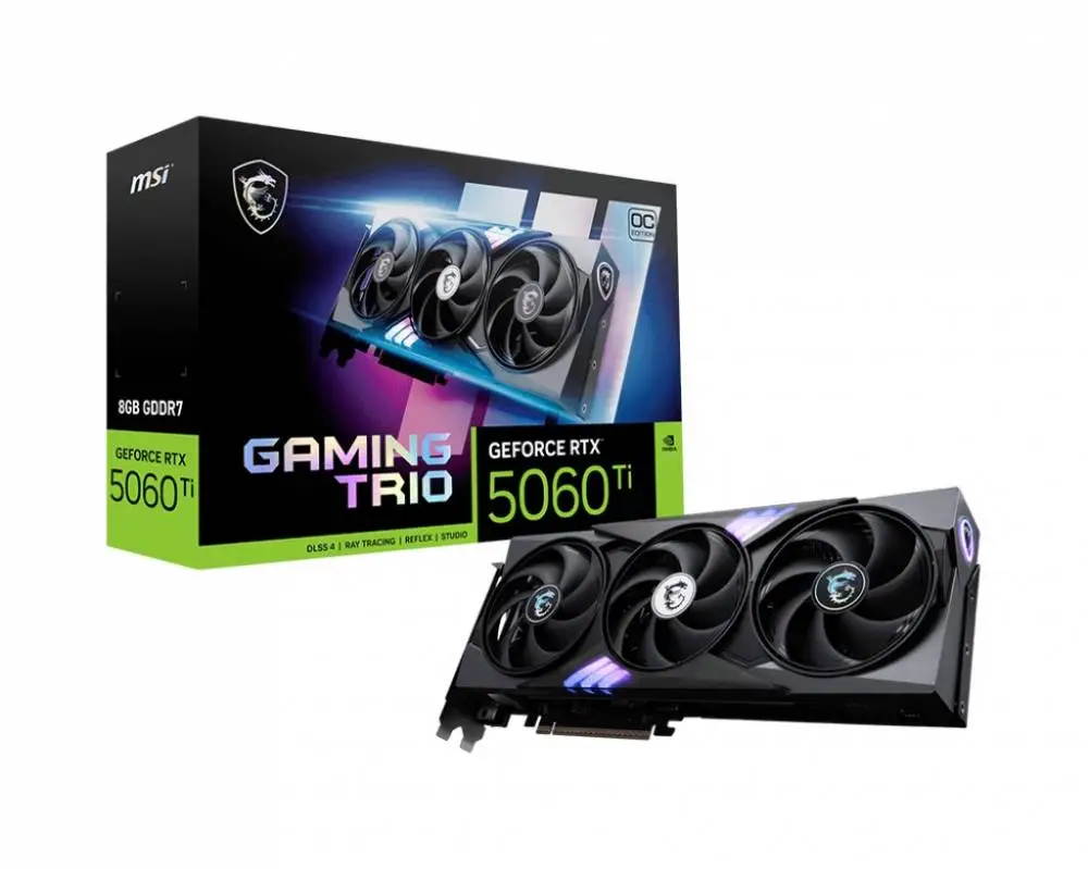 Видео карта MSI GeForce RTX 5060 Ti 8G GAMING TRIO OC GDDR7 - 912-V536-004