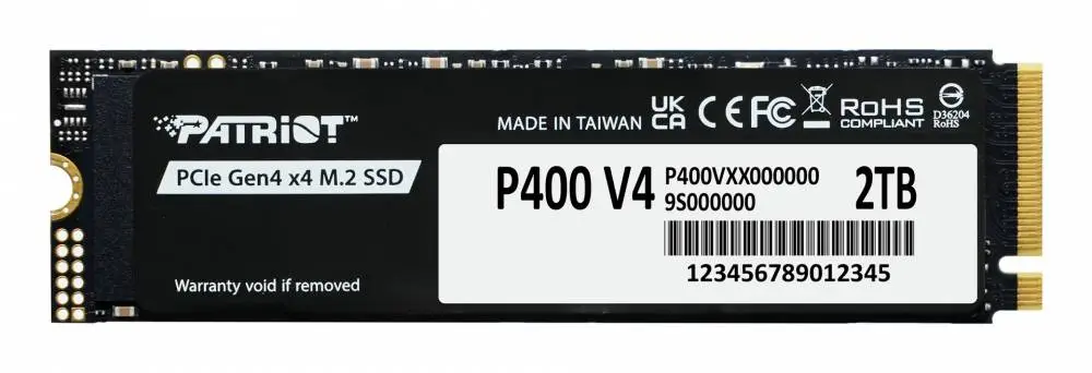 Диск SSD Patriot P400 V4 2TB PCIe 4.0 M.2 2280 NVMe - P400VP2TBM28H