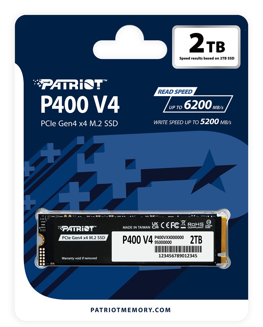 SSD Disk Patriot P400 V4 2TB PCIe 4.0 M.2 2280 NVMe - P400VP2TBM28H