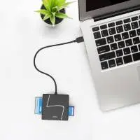 HAMA Четец за карти USB, USB-A, с USB-C адаптер, USB 3.2 Gen1, SD/micro-SD/CF/MS