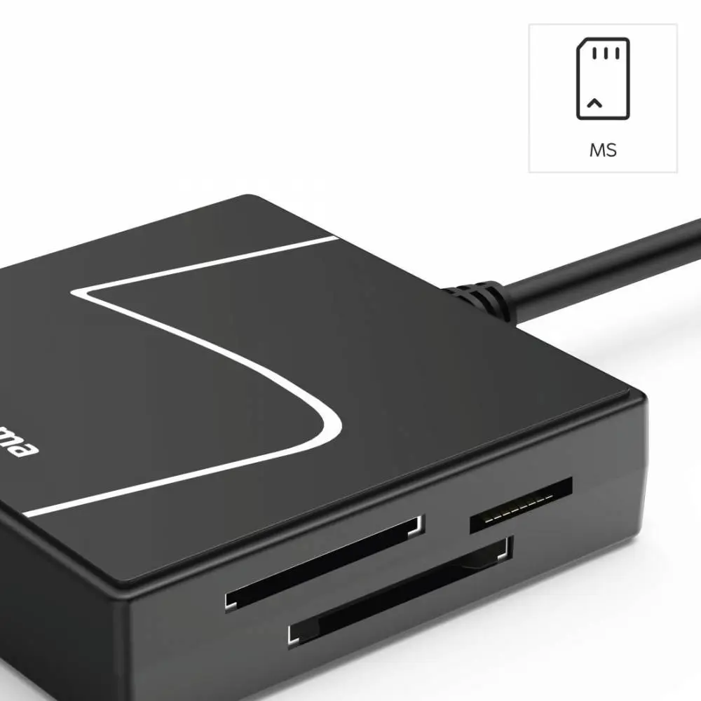 HAMA Четец за карти USB, USB-A, с USB-C адаптер, USB 3.2 Gen1, SD/micro-SD/CF/MS