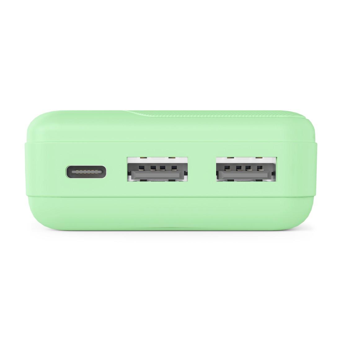 HAMA Външна батерия "Pocket 10", 10000 mAh, Изходи: 2x USB-A, зелена