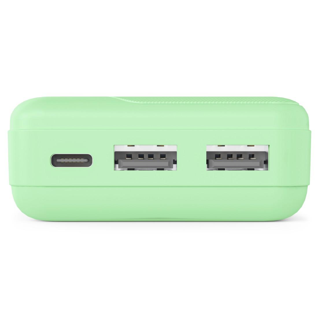 HAMA Външна батерия "Pocket 10", 10000 mAh, Изходи: 2x USB-A, зелена