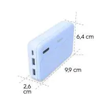 HAMA Външна батерия "Pocket 10", 10000 mAh, Изходи: 2x USB-A, син
