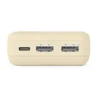 HAMA Външна батерия "Pocket 10", 10000 mAh, Изходи: 2x USB-A, бежов