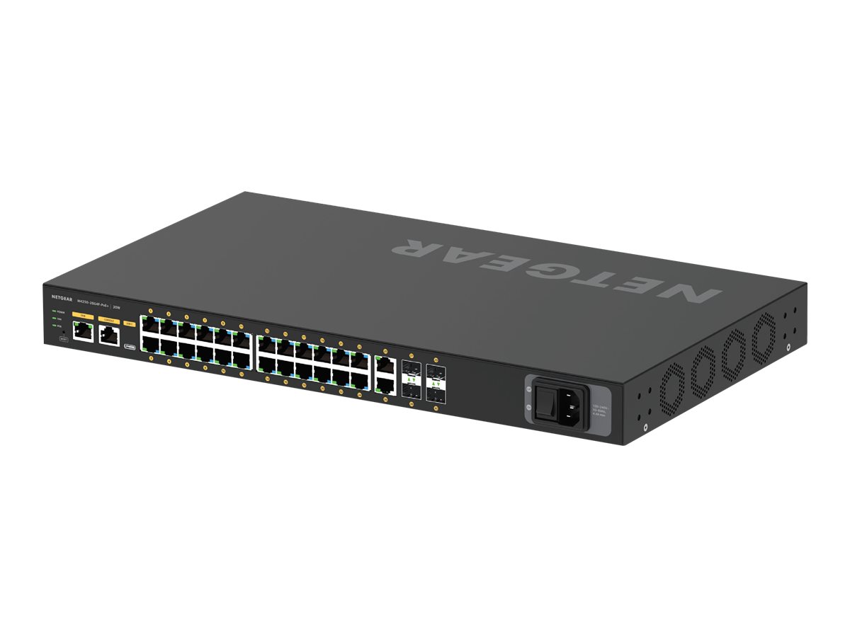 Суич NETGEAR AV Line M4250-26G4F-PoE+ 24x1G PoE+ 300W 2x1G and 4xSFP Managed Switch - GSM4230P-100EUS