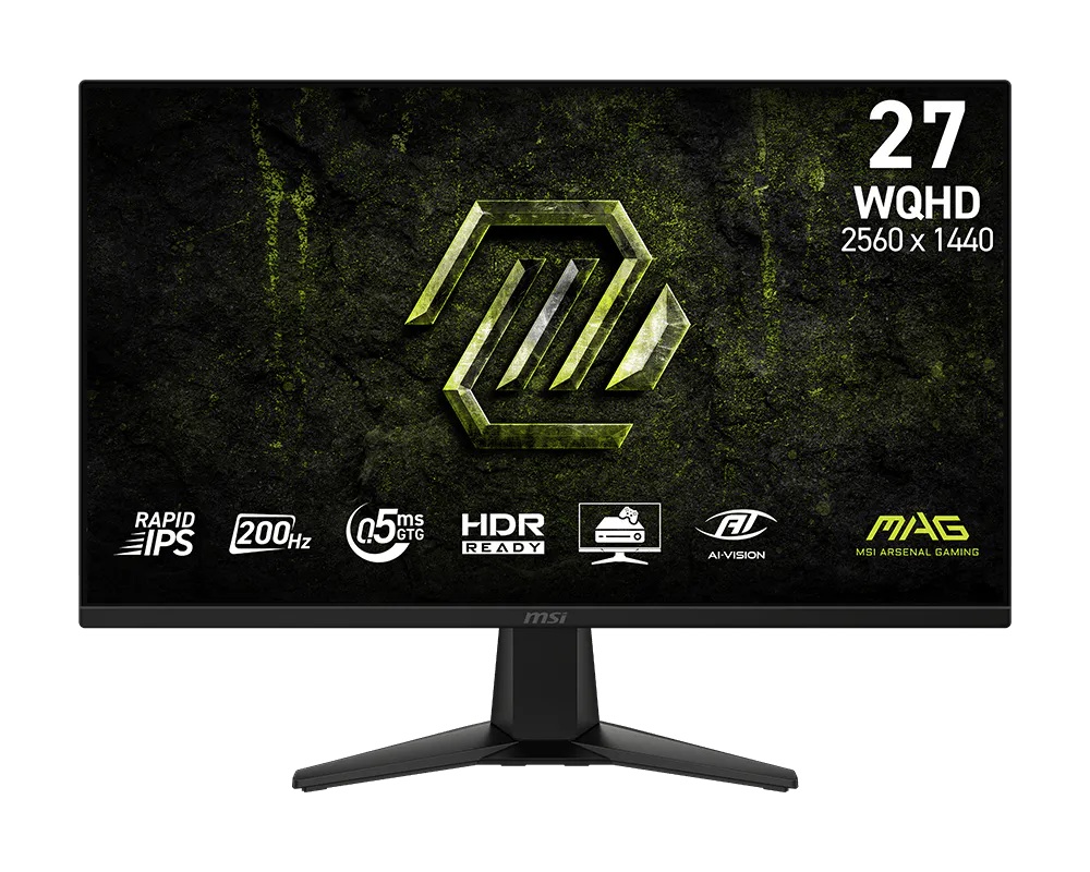 Монитор MSI MAG 275QF E20, 27", IPS, WQHD 2560x1440, 200Hz, 0.5ms, HDR, G-SYNC Compatible, AMD FreeSync