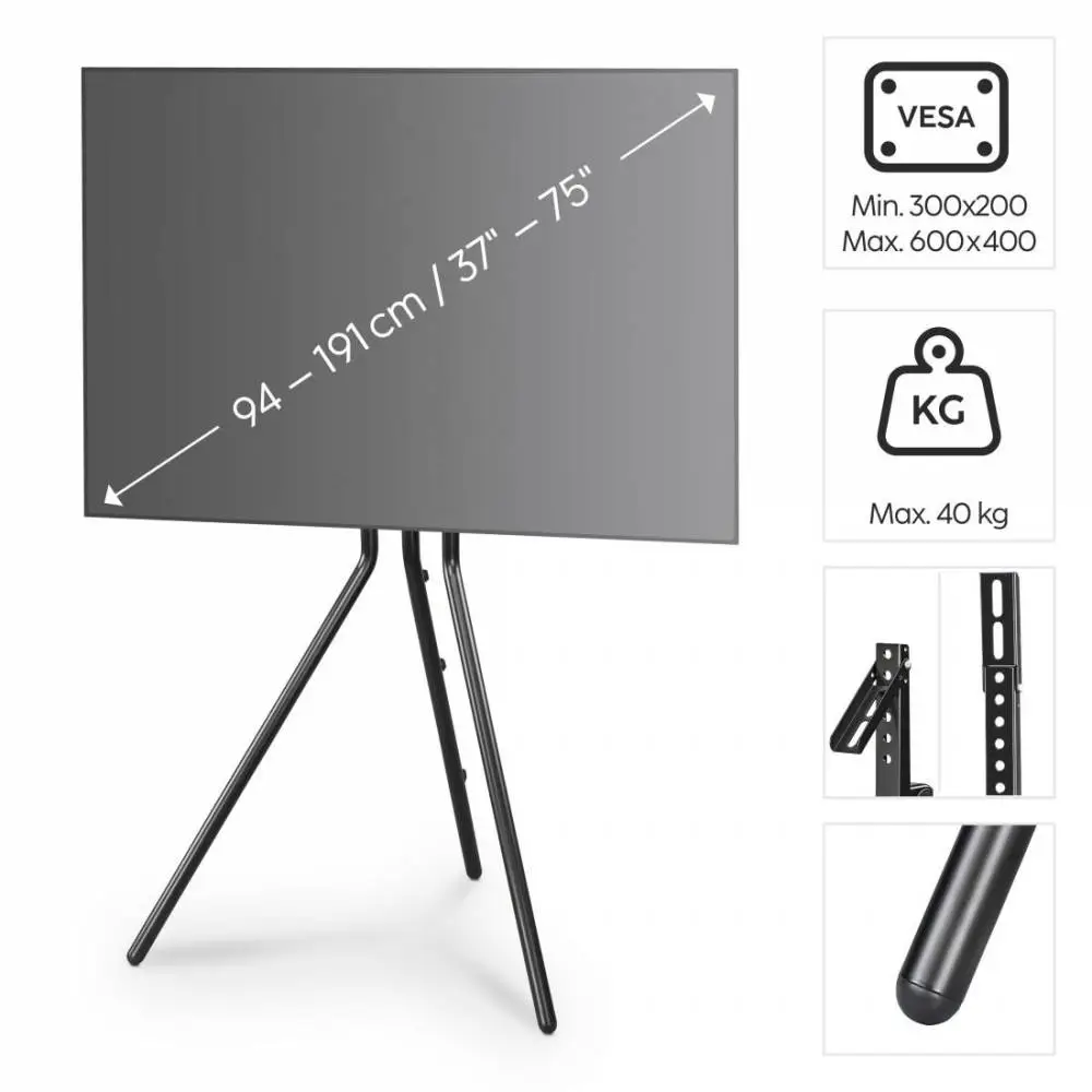 Стойка за TV Easel Design , до 191см / 75"/, до 40кг, черна