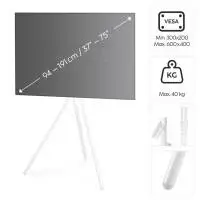 Стойка за TV Easel Design , до 191см / 75"/, до 40кг, бял
