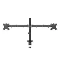 HAMA Стойка за 2 монитора за бюро, регулируема, 13" - 35", 12 кг, Черна