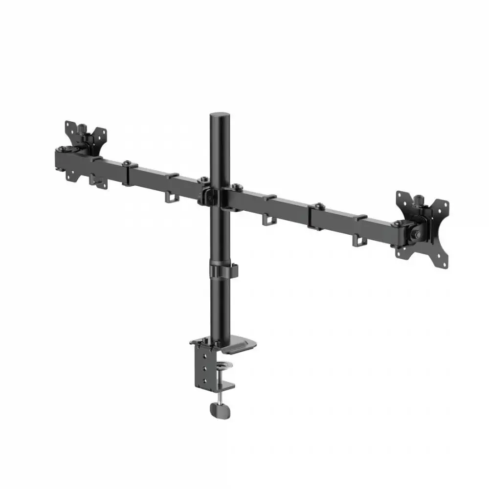 HAMA Стойка за 2 монитора за бюро, регулируема, 13" - 35", 12 кг, Черна