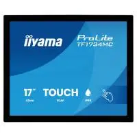 Тъч Монитор IIYAMA TF1734MC-B8X, 17" TN panel, AF, Open Frame, 1280x1024, 5:4, 350cd/m2, 5ms, 10 points PCAP touch, VGA, HDMI, DP, IP65 front, Glass thickness 6mm, Portrait, Face Up, VESA, Black