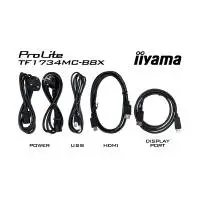 Тъч Монитор IIYAMA TF1734MC-B8X, 17" TN panel, AF, Open Frame, 1280x1024, 5:4, 350cd/m2, 5ms, 10 points PCAP touch, VGA, HDMI, DP, IP65 front, Glass thickness 6mm, Portrait, Face Up, VESA, Black