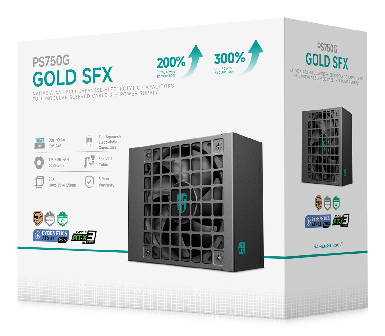 Захранване DeepCool Gamer Storm PS750G (750W) 80 Plus Gold SFX Black PSU - R-PS750G-FE0B-JGEU