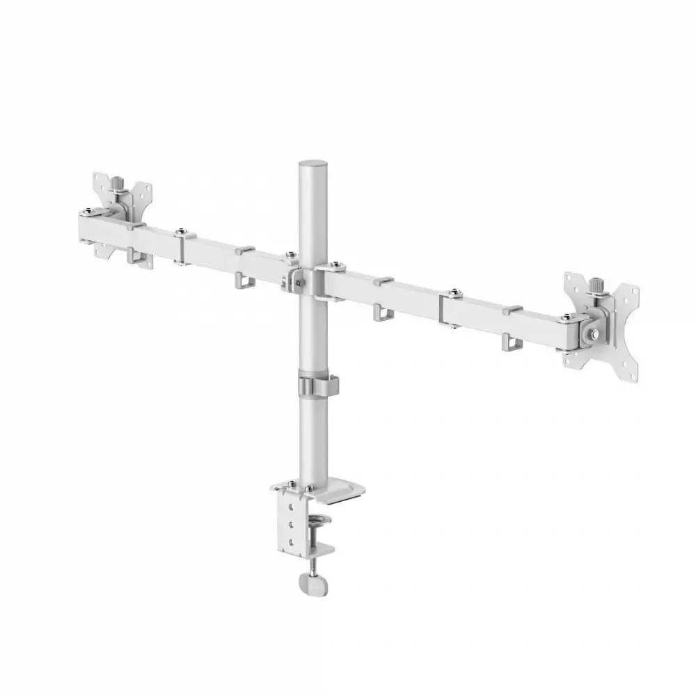 HAMA Стойка за 2 монитора за бюро, регулируема, 13" - 35", 12 кг, Бял