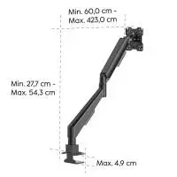 HAMA Стойка за монитор за бюро, 17"-35", регулируема, газова пружина