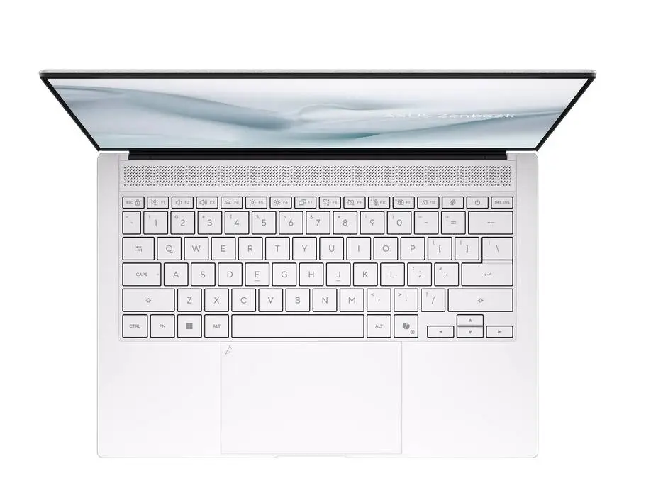Лаптоп Asus Zenbook S UX5406AA-SU152X,Intel Ultra 9 386H 2.1 GHz (18MB Cache, up to 4.9 GHz, 16 cores, 16 Threads), 14" OLED (WQXGA+(WQ+) 2880X1800 16:10), 120 Hz, 32GB LPDDR5X (16 GB on BD),1TB SSD, Backlit Chiclet Keyboard, Windows 11 Pro,Scandinavian White - 90NB16Q4-M007S0