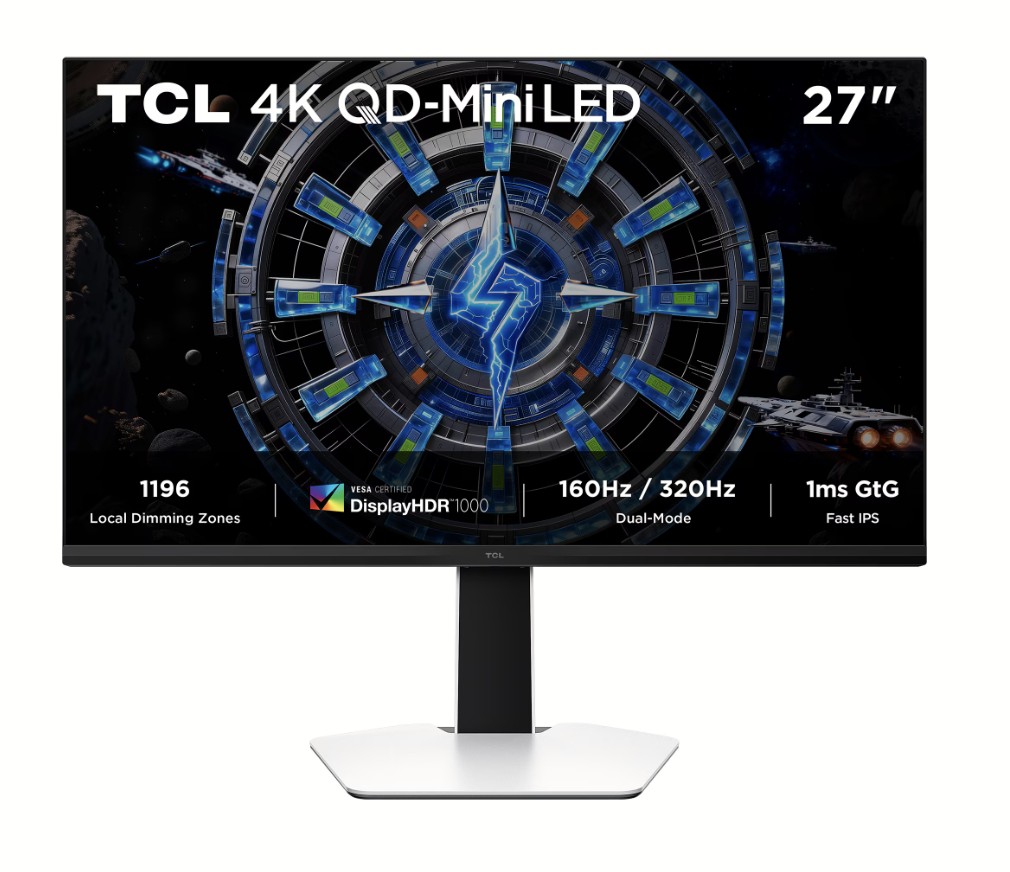 Монитор TCL QD-Mini LED 27C2A Gaming, 27", 4K UHD 3840x2160, 160Hz, 1ms GTG, HDR 1000