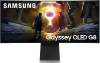Монитор Samsung LS34DG850, 34'' CURVED Odyssey G8 OLED, 1800R, 175 Hz, 0.1 ms GTG, 21:9, 3440 x 1440, Smart, 2xUSB C, Mini DP, Micro HDMI 2.1, Wi-Fi 5, BT 5.2, Speakers, Silver - LS34DG850SUXDU