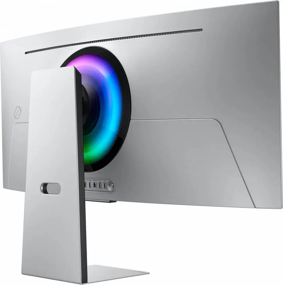Монитор Samsung LS34DG850, 34'' CURVED Odyssey G8 OLED, 1800R, 175 Hz, 0.1 ms GTG, 21:9, 3440 x 1440, Smart, 2xUSB C, Mini DP, Micro HDMI 2.1, Wi-Fi 5, BT 5.2, Speakers, Silver - LS34DG850SUXDU