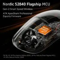ATK професионална геймърска мишка Wireless Gaming Mouse A9 Pro Max 2.0 Tri-mode Nearlink - 8K, White