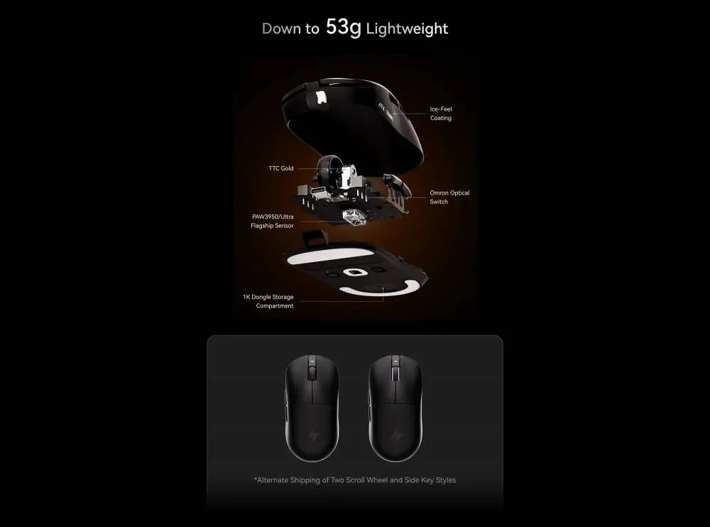 ATK професионална геймърска мишка Wireless Gaming Mouse A9 2.0 Tri-mode Nearlink - 1K, White