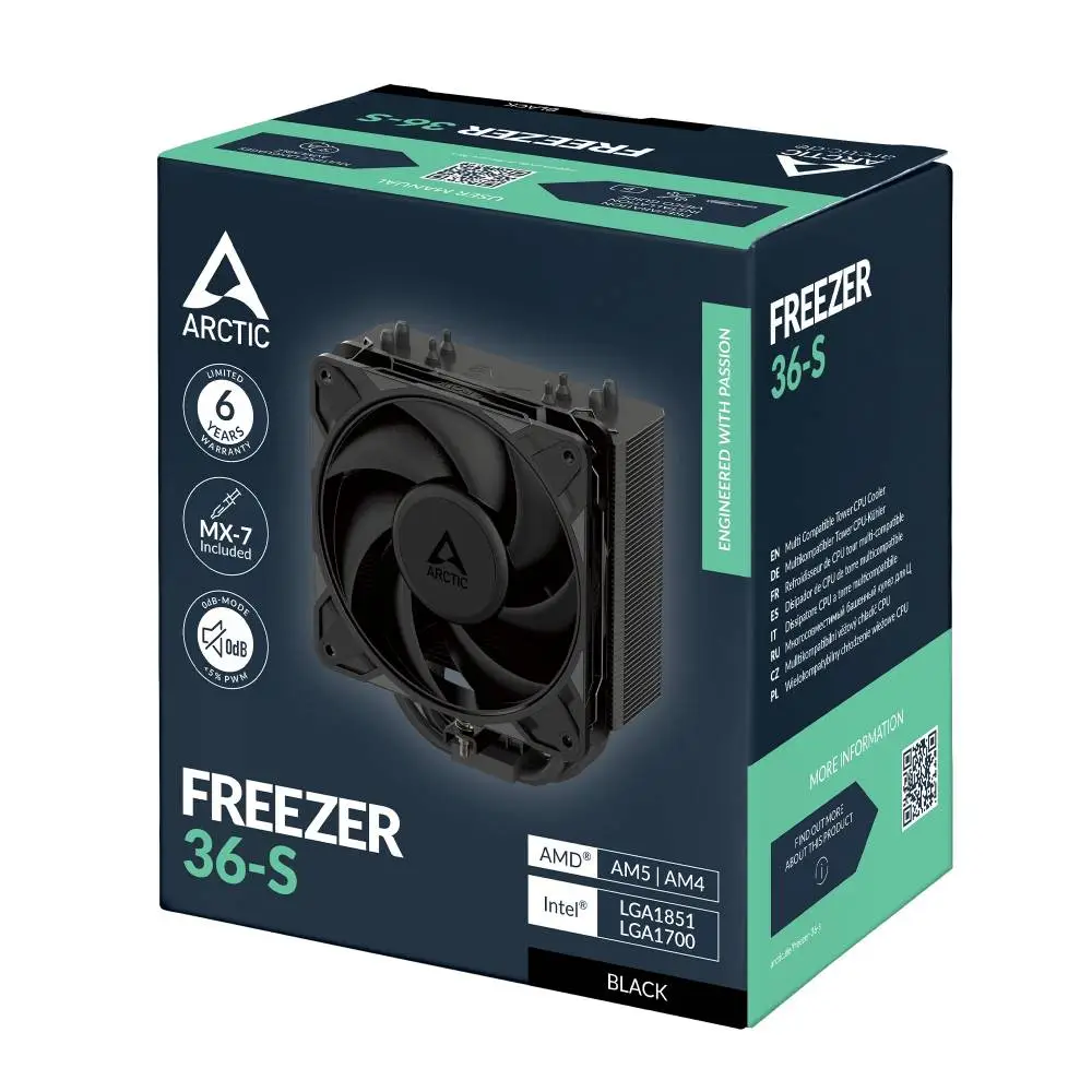 Arctic охладител Freezer 36-S (Black) - LGA1851/AM5