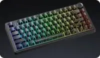 Aula геймърска механична клавиатура Wireless Gaming Mechanical Keyboard F75HE - Black King Magnetic Switch [Linear] (English US), Black, Gray