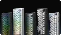 Aula геймърска механична клавиатура Wireless Gaming Mechanical Keyboard F75HE - Black King Magnetic Switch [Linear] (English US), Black, Gray