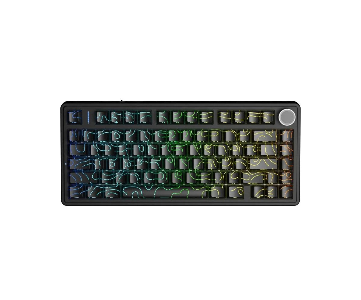 Aula геймърска механична клавиатура Wireless Gaming Mechanical Keyboard F75HE - Black King Magnetic Switch [Linear] (English US), Black Contour