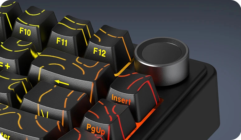 Aula геймърска механична клавиатура Wireless Gaming Mechanical Keyboard F75HE - Black King Magnetic Switch [Linear] (English US), Black Contour