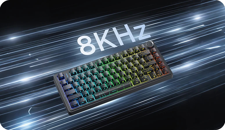 Aula геймърска механична клавиатура Wireless Gaming Mechanical Keyboard F75HE - Black King Magnetic Switch [Linear] (English US), Black Contour